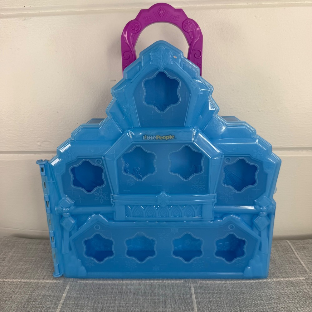 Fisher Price Little People Disney Frozen Elsa Ice Palace Storage Case Blue 2023
